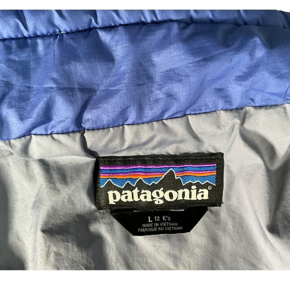 Patagonia Girls Kids Large 12 Quilted Jacket Blue Purple Lightweight Puffer Y2K - Picture 6 of 14